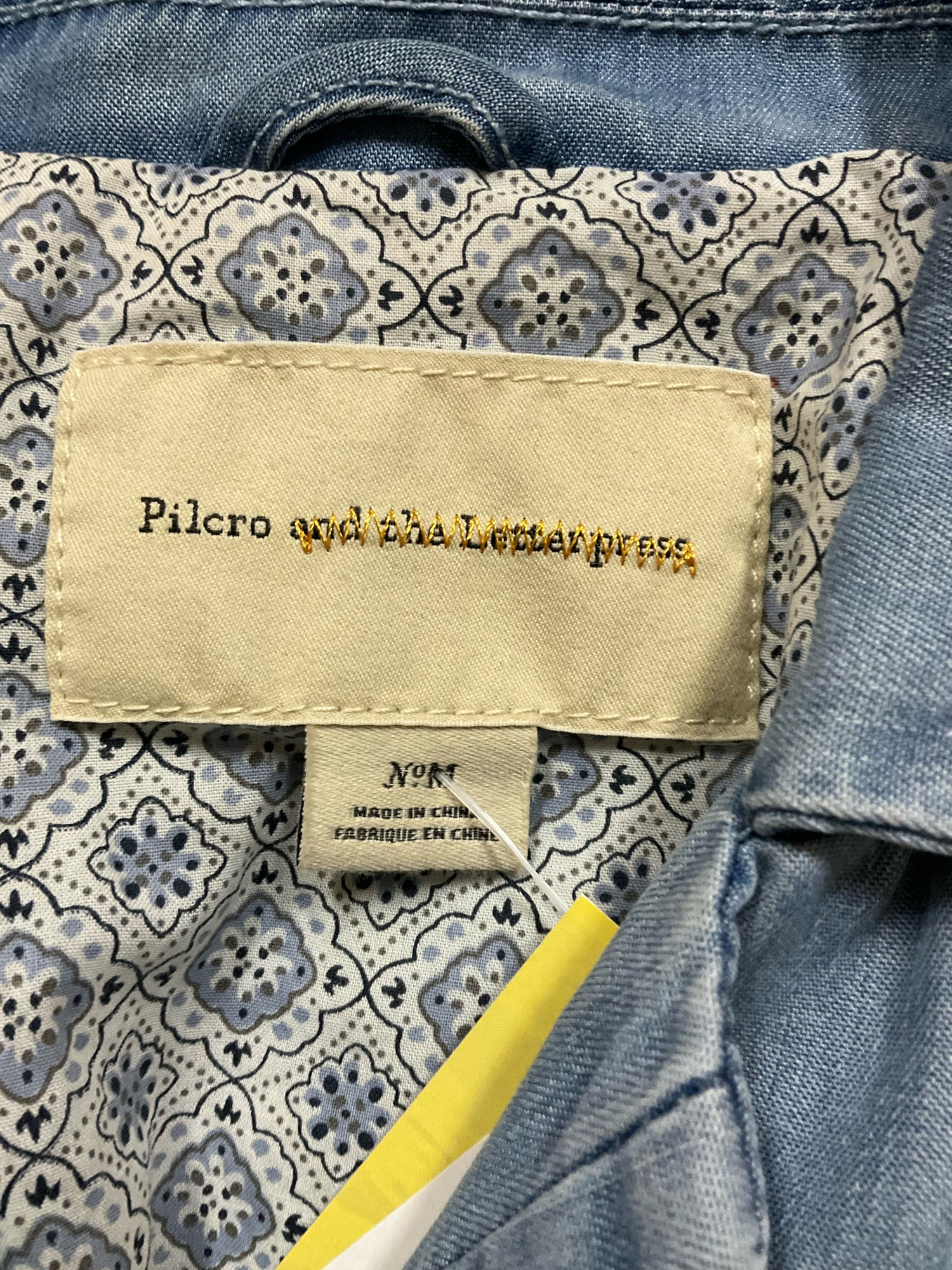 Pilcro and the Letterpress Chambray Mixed-Media Blazer Jacket Size Medium