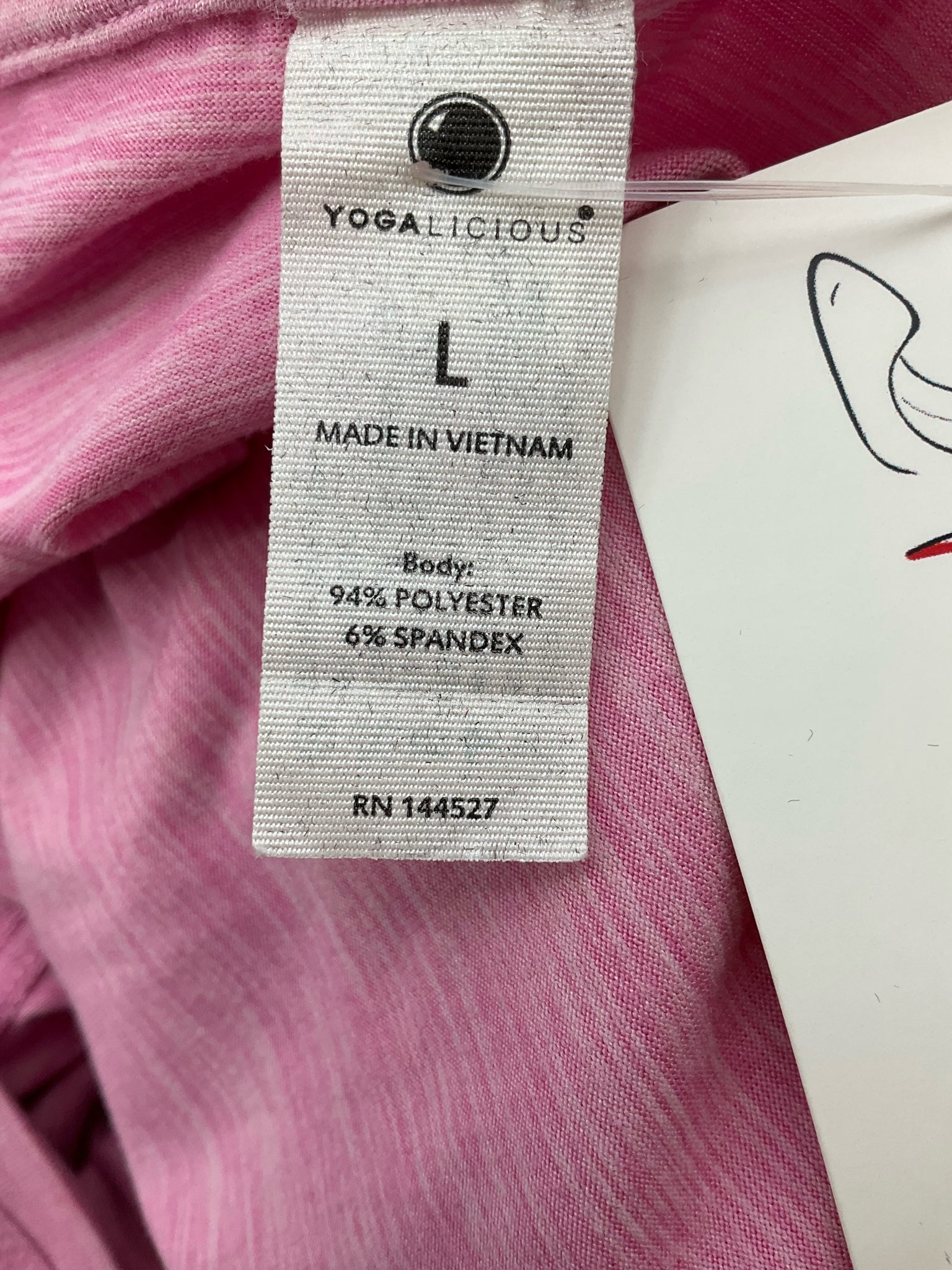 Yogalicious Pink Heathered Pre-Owned Ladies Top - Size Large - Margaret’s Fine Consignment