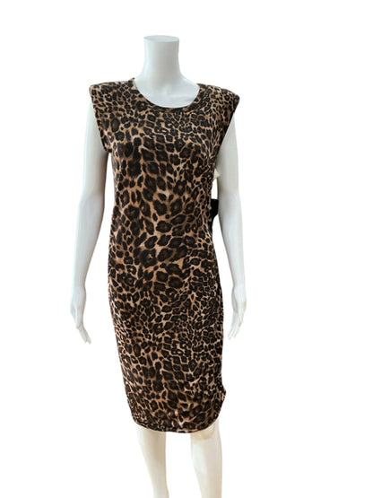 White House Black Market Leopard Print Sheath Dress Size Medium NWT