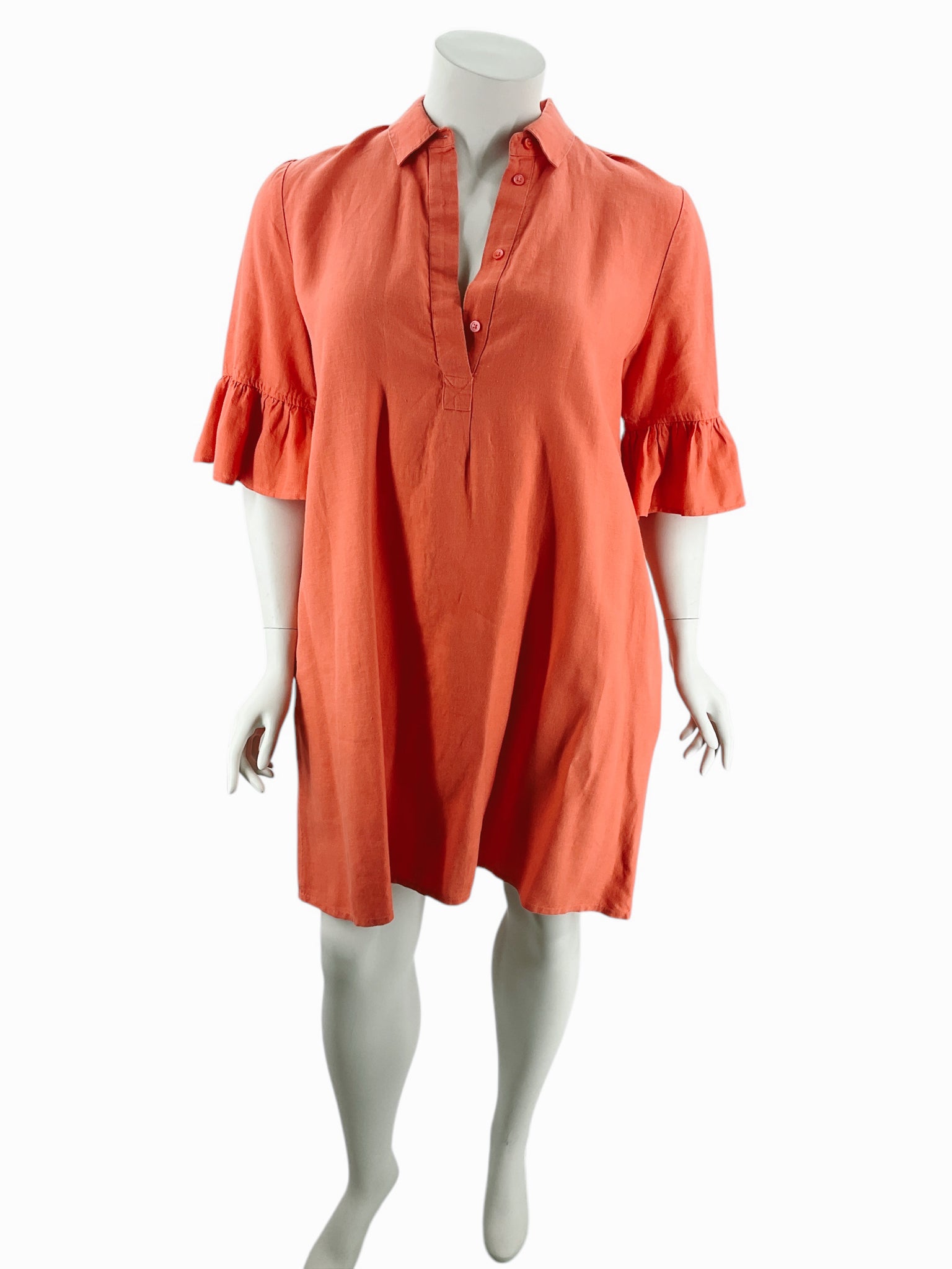 Chico's Orange Solid Dress Size 16 - actual