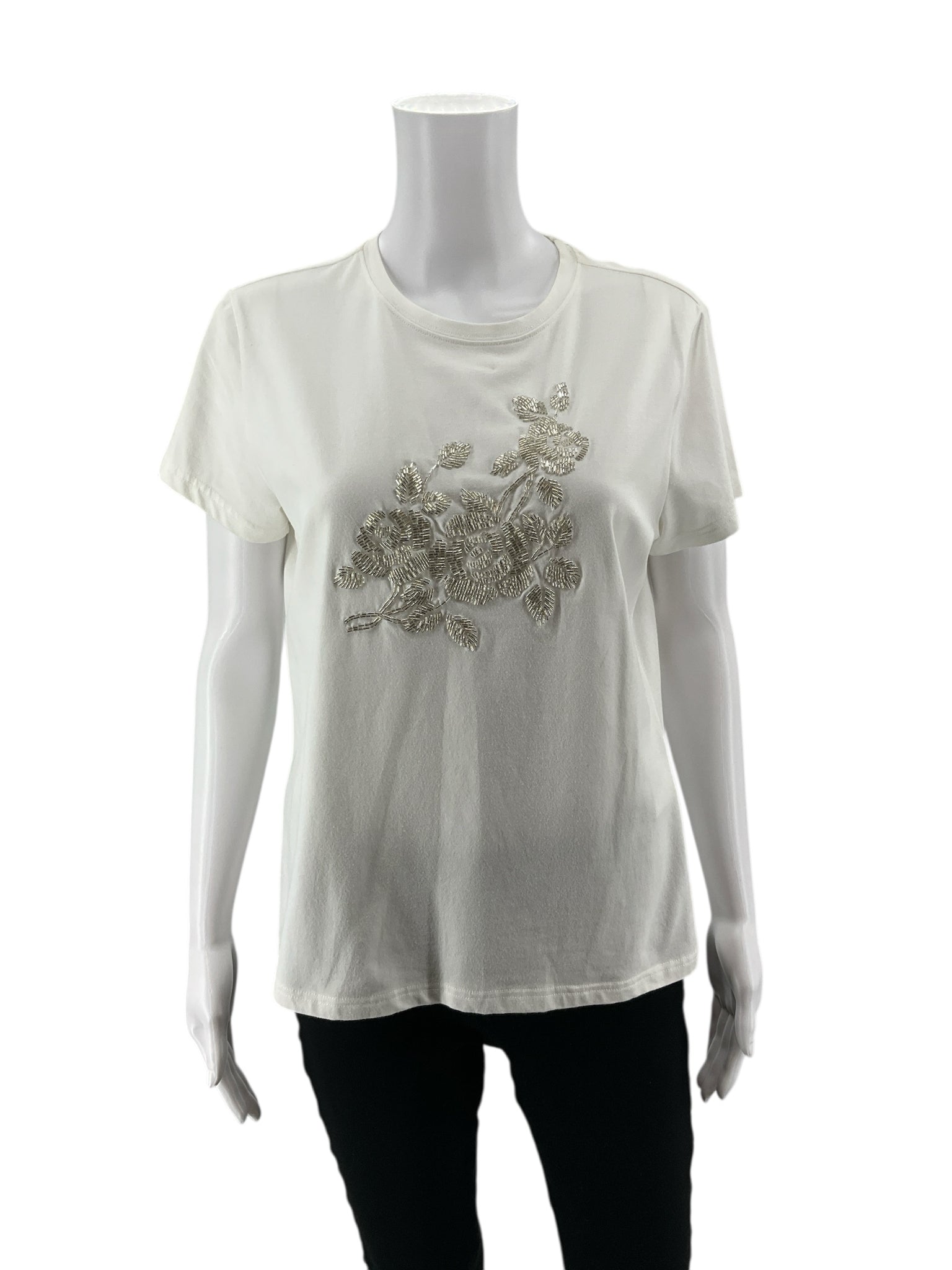 Talbots White Pre-Owned Ladies Top - Size Medium Petite