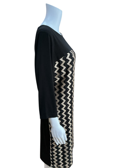 Chico Black/Gold Print Ladies Pre-Owned Dress - Size 10 - Margaret’s Fine Consignment