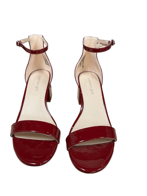 Madden Girl Beella Red Patent Ankle Strap Block Heel Sandals | Size 7 - ONLINE ONLY