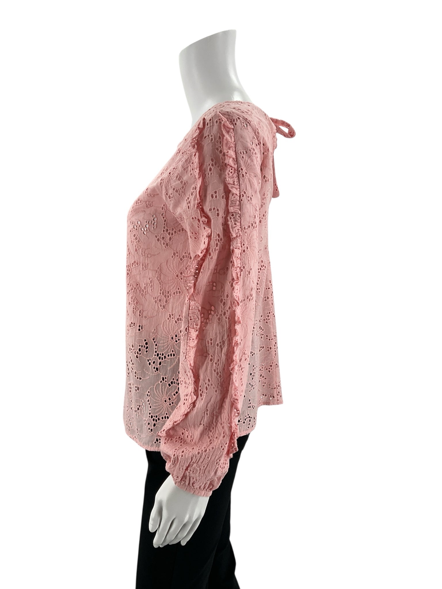 Sanctuary Pink Eyelet Pre-Owned Ladies Top - Size Small