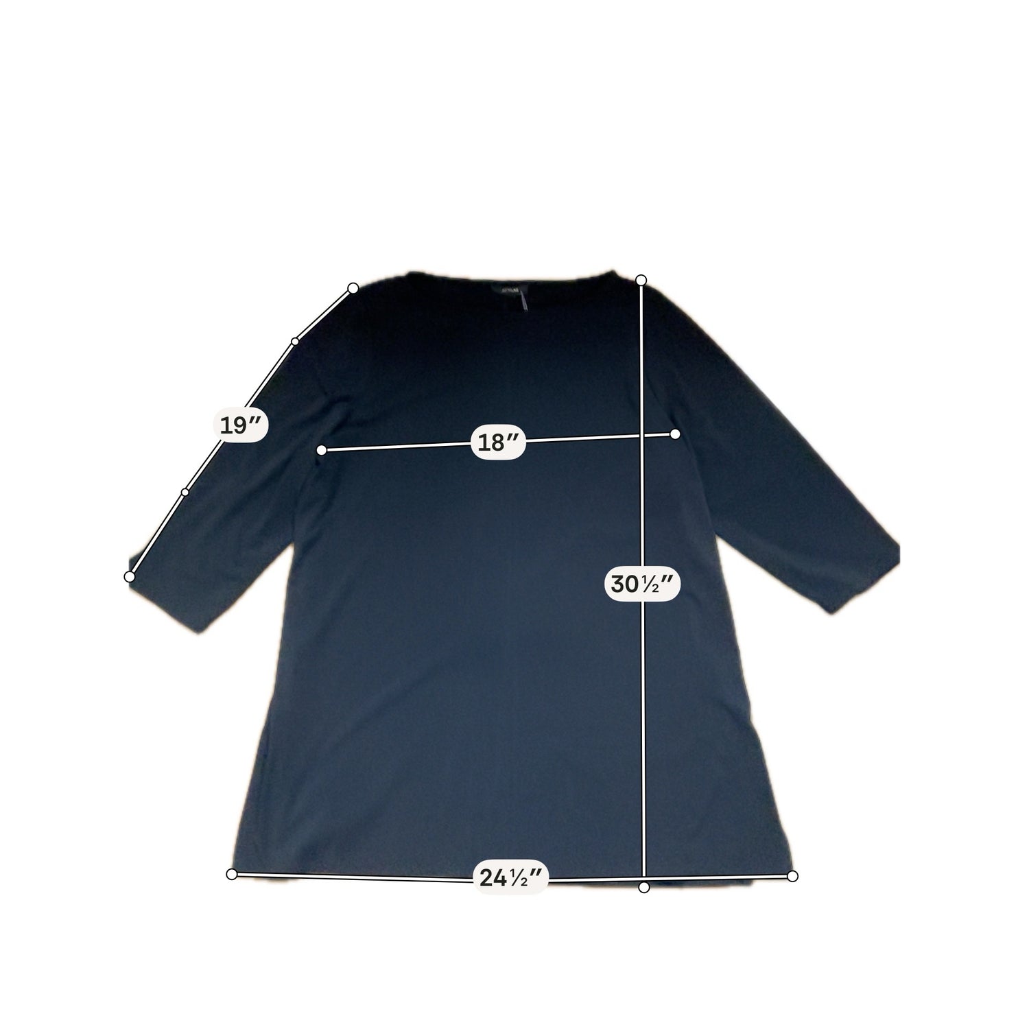 Alfani Black 3/4 Sleeve Stretch Knit Top | Size XL | Wardrobe Staple