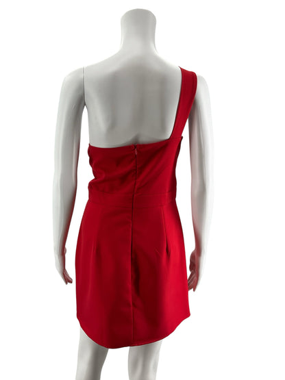 TCEC Red One Shoulder Ruffle Skort Romper Dress Size Large - ONLINE ONLY