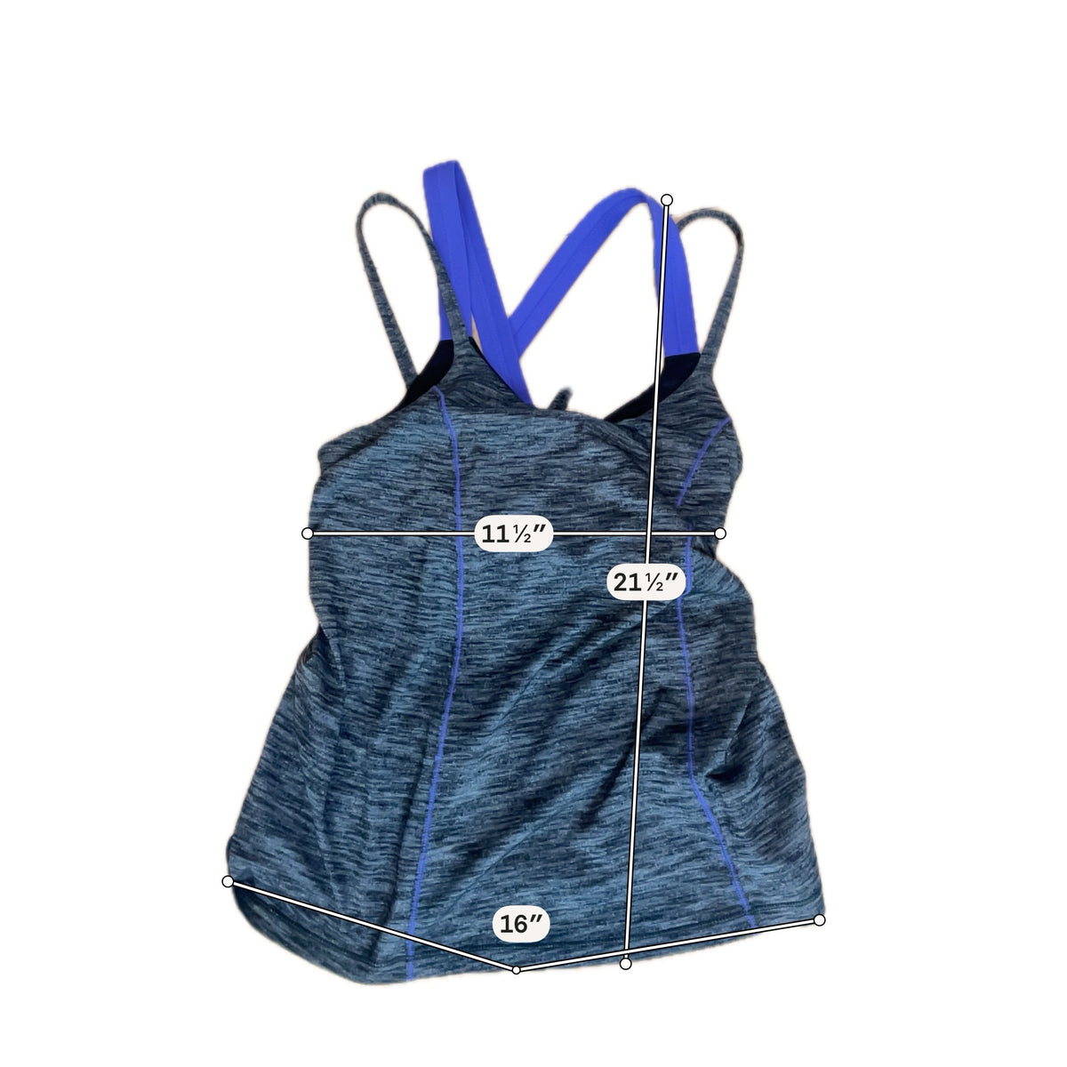 Lululemon Push Ur Limits Tank Heathered Gray Purple Strappy Top Size 6 - ONLINE ONLY