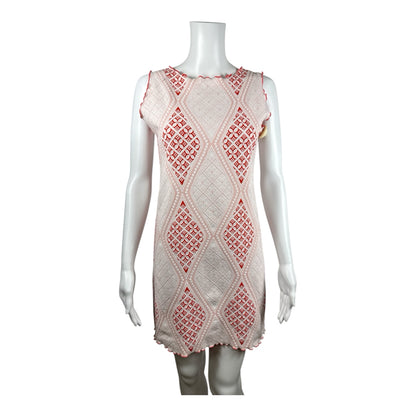 Haystacks Textured Diamond Print Sleeveless Shift Dress XS