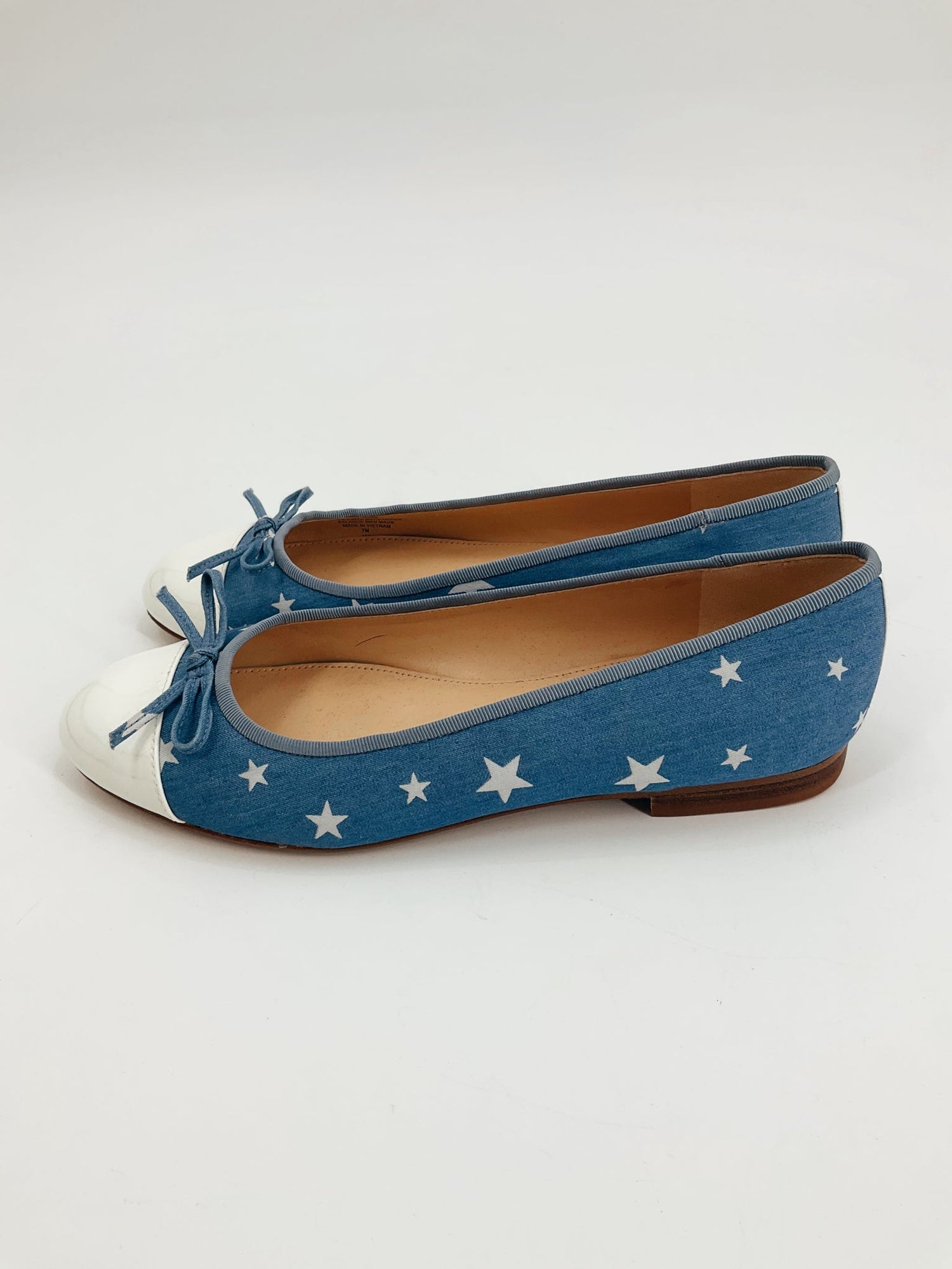 Jodi Blue/White Stars Pre-Owned Ladies Flats - Size 7 - Margaret’s Fine Consignment