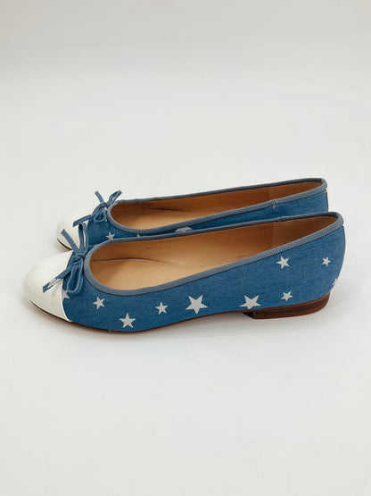 Jodi Blue/White Stars Pre-Owned Ladies Flats - Size 7 - Margaret’s Fine Consignment