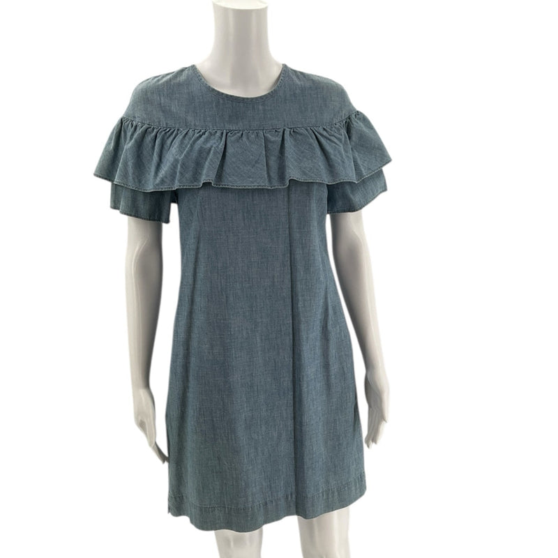 J Crew Blue Solid Pre-Owned Ladies Dress - Size 0 Petite - Margaret’s Fine Consignment