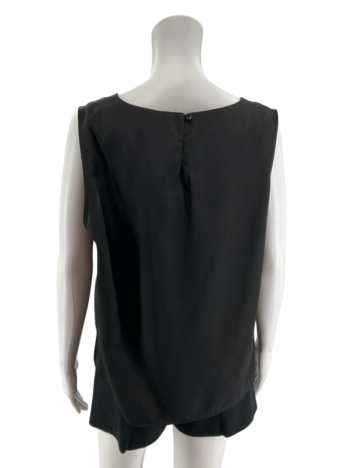 Notations Black Sleeveless Scoop Neck Keyhole Back Blouse Top Size XL