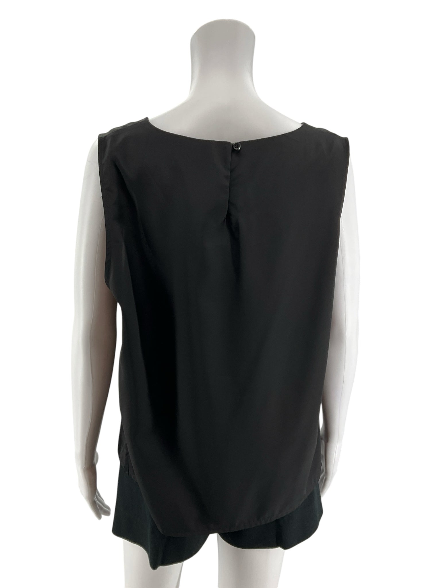 Notations Black Sleeveless Scoop Neck Keyhole Back Blouse Top Size XL