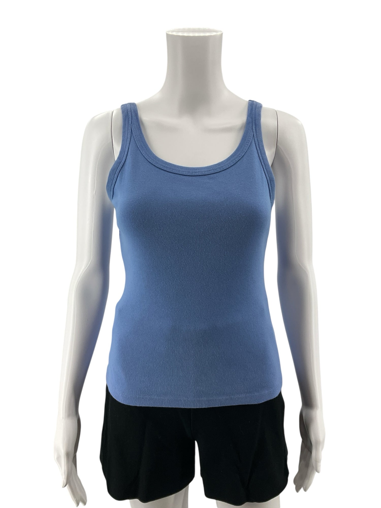 Michael Stars Blue 2x1 Rib Scoop Neck Tank Top Size S | Pre-Owned