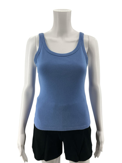 Michael Stars Blue 2x1 Rib Scoop Neck Tank Top Size S | Pre-Owned