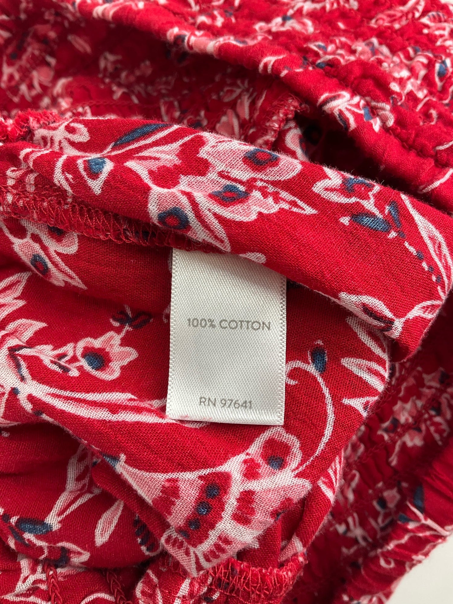 J Jill - Red/Navy Floral Pre-Owned Ladies Skirt- Size Medium