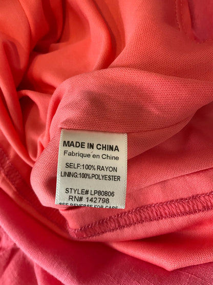 Love Riche Coral Ruffle Button Front Tie Back Romper Size Medium