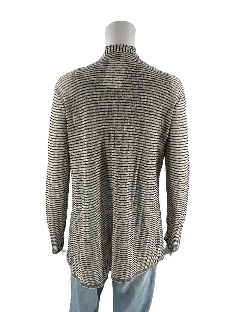 Eileen Fisher Gray/Tan Striped Pre-Owned Ladies Shrug - Size Petite