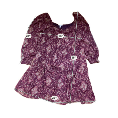 Maurices Size M maroon Floral Pre-Owned Ladies Dress