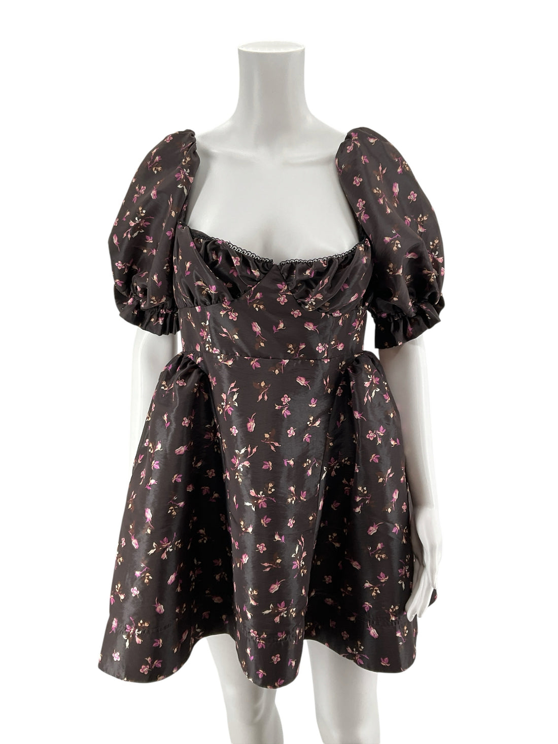 Maeve Anthropologie Smocked Taffeta Floral Mini Dress Size Small NWT