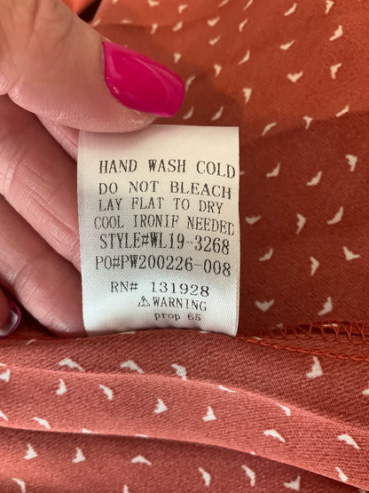 Wishlist Burnt Amber Confetti Print Pleated Midi Skirt Size Small