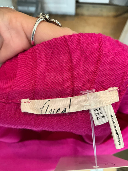 Floreat Fuchsia Off-The-Shoulder Bishop Sleeve Blouse Size 4 - ONLINE ONLY