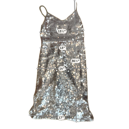 Jenny Yoo Collection Cleo Rose Gold Sequin V-Neck Gown Dress Size 6