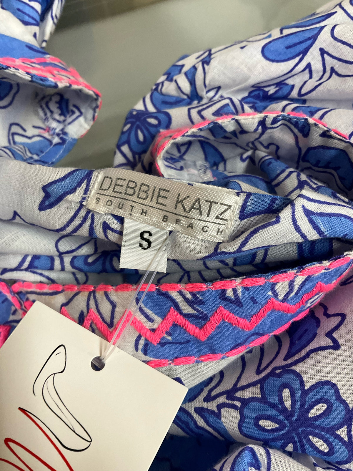 Debbie Katz South Beach Tiered Floral Cotton Mini Dress Size Small - ONLINE ONLY