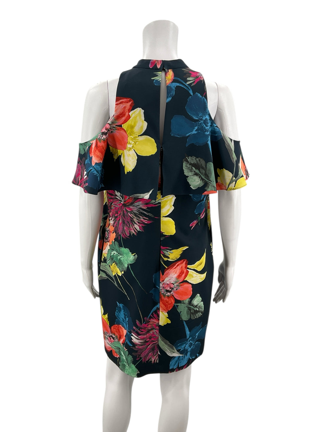 Trina Turk Navy/Multi Floral Pre-Owned Ladies Dress - Size 4