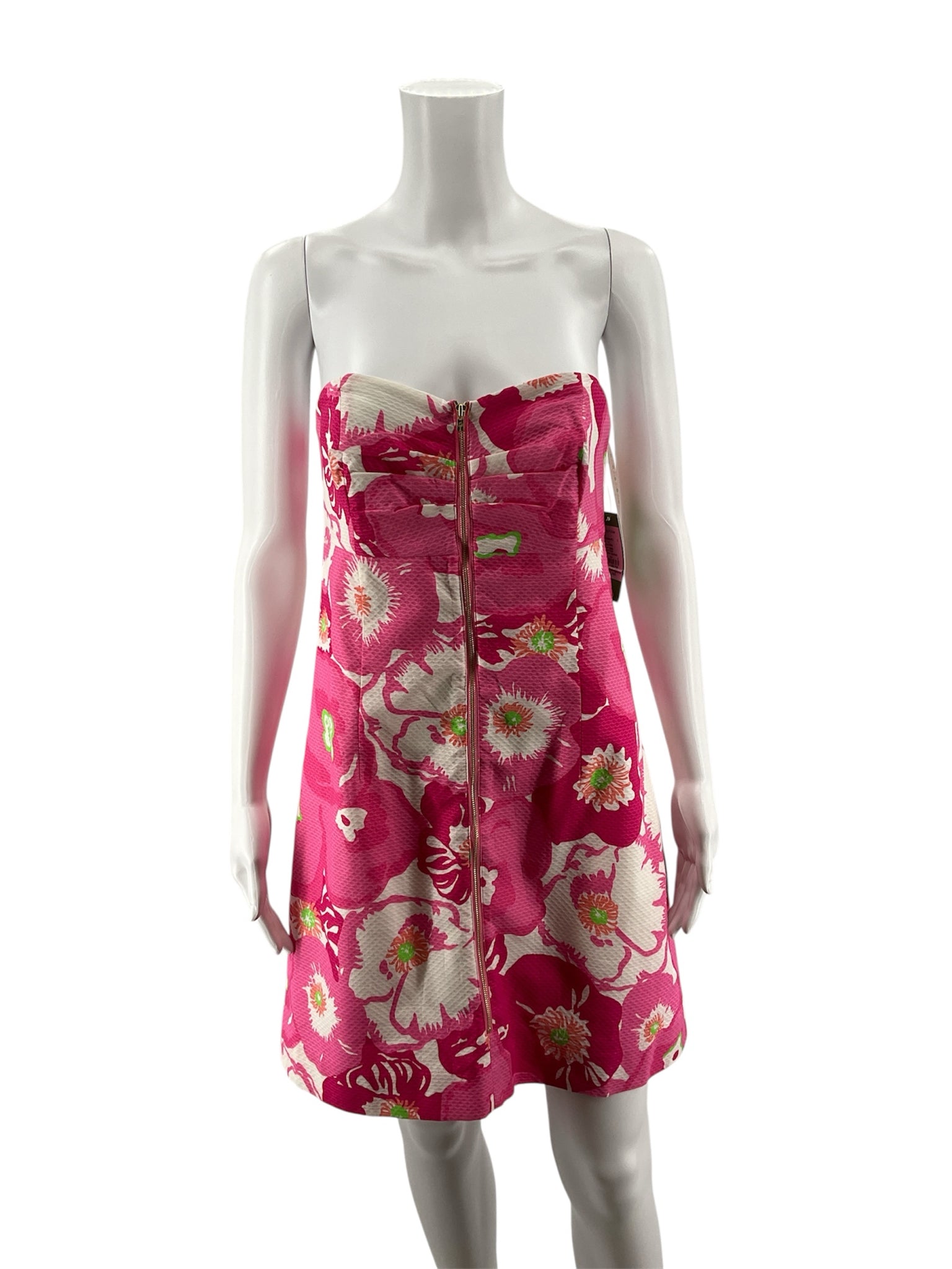 Lilly Pulitzer Delia Strapless Seersucker Dress Floral Print NWT Size 6 - ONLINE ONLY