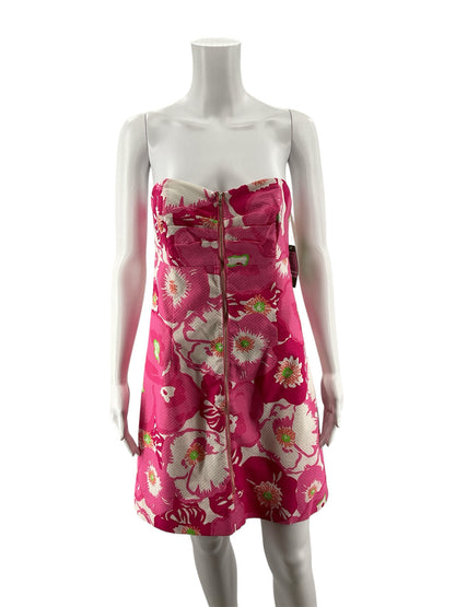 Lilly Pulitzer Delia Strapless Seersucker Dress Floral Print NWT Size 6 - ONLINE ONLY