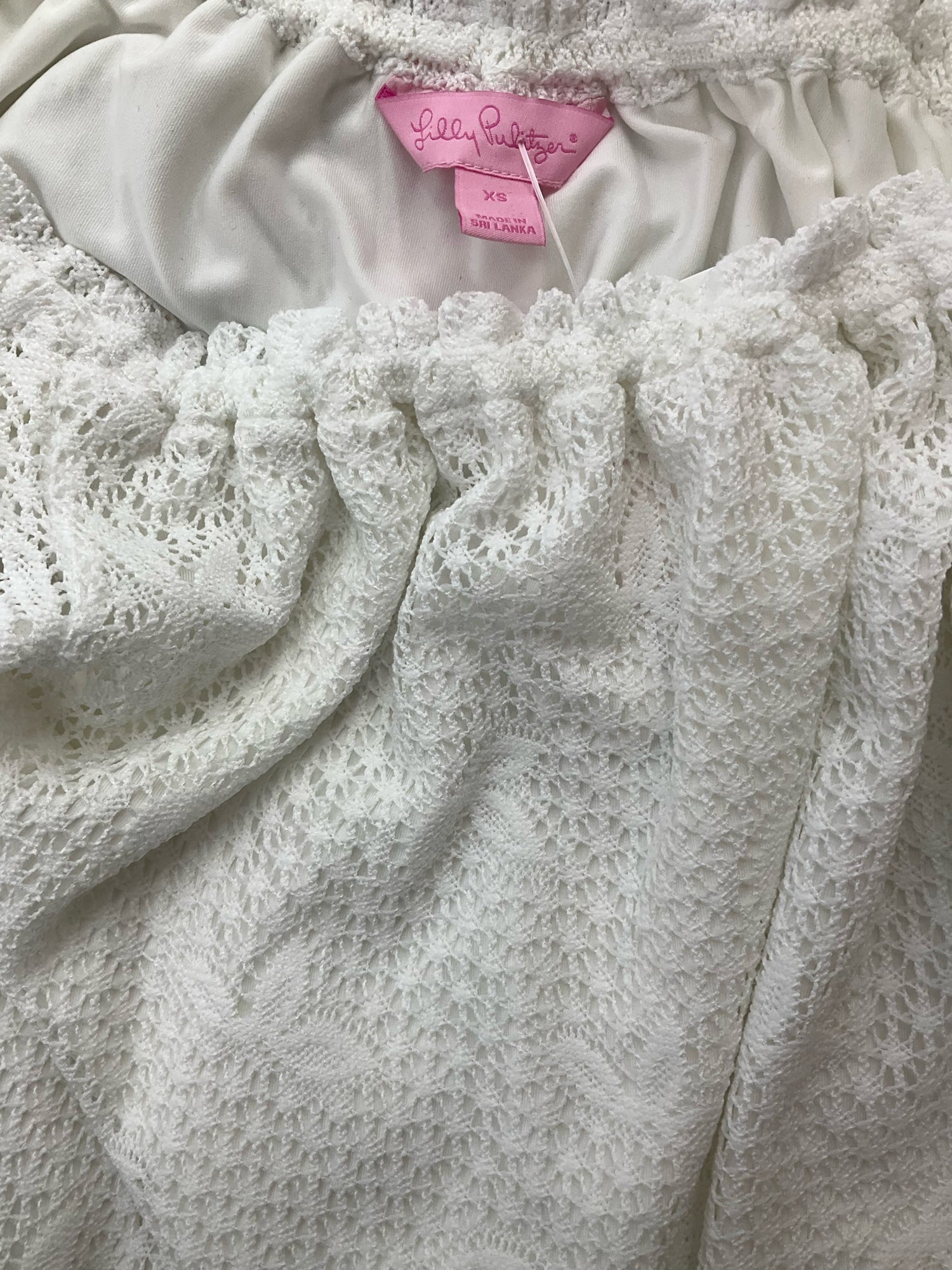 Lilly Pulitzer White Fringe Pre-Owned Ladies Top - Size XS