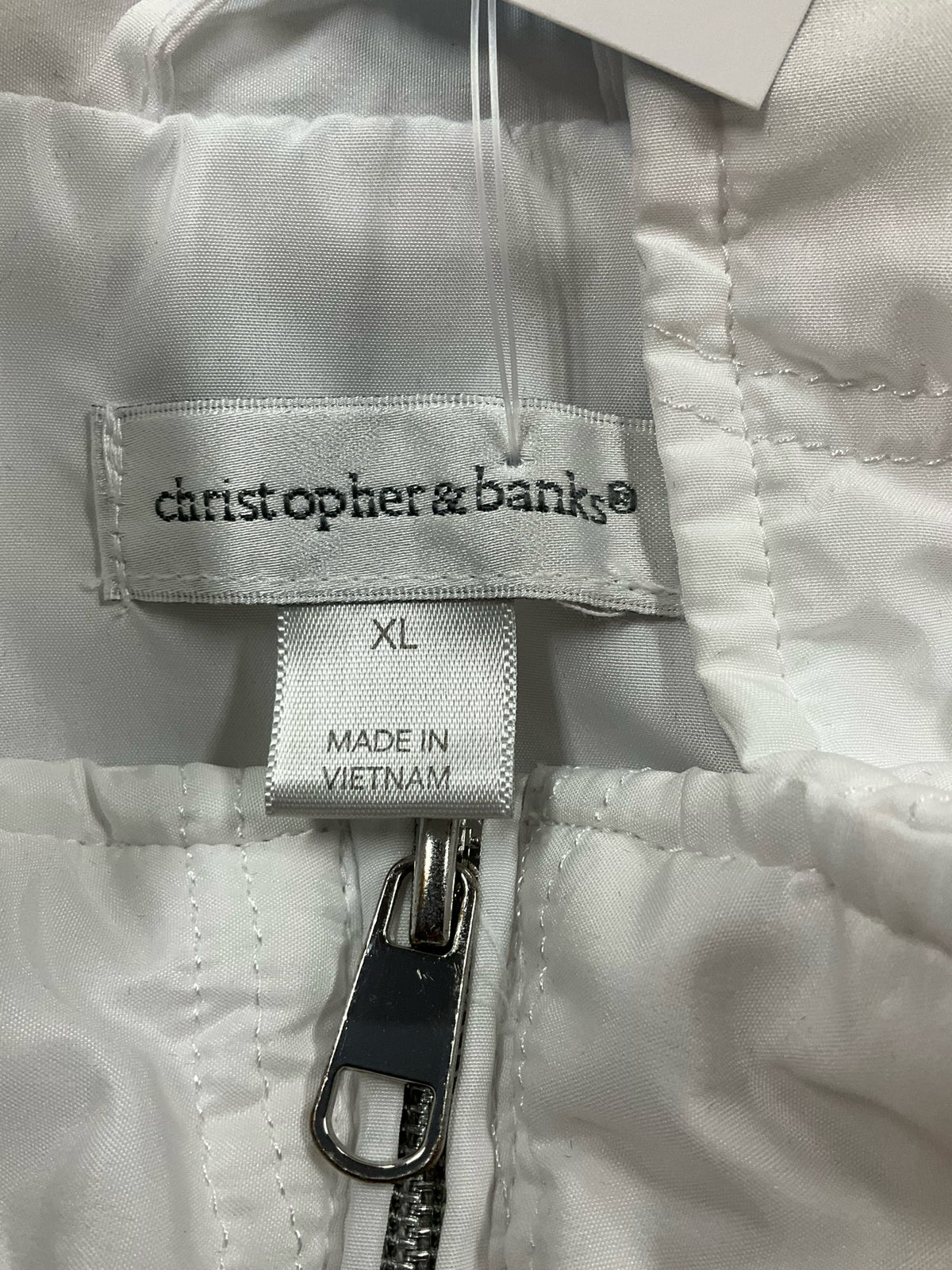 Christopher &amp; BanksChristopher &amp; Banks White Quilted Puffer Vest Zip Up Stand Collar | Size XL