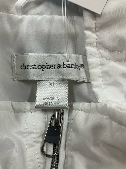 Christopher &amp; BanksChristopher &amp; Banks White Quilted Puffer Vest Zip Up Stand Collar | Size XL