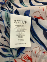cabi white/blue/orange Sleeveless Tipple Blouse Size S Floral Sleeveless V-Neck Top - Size S