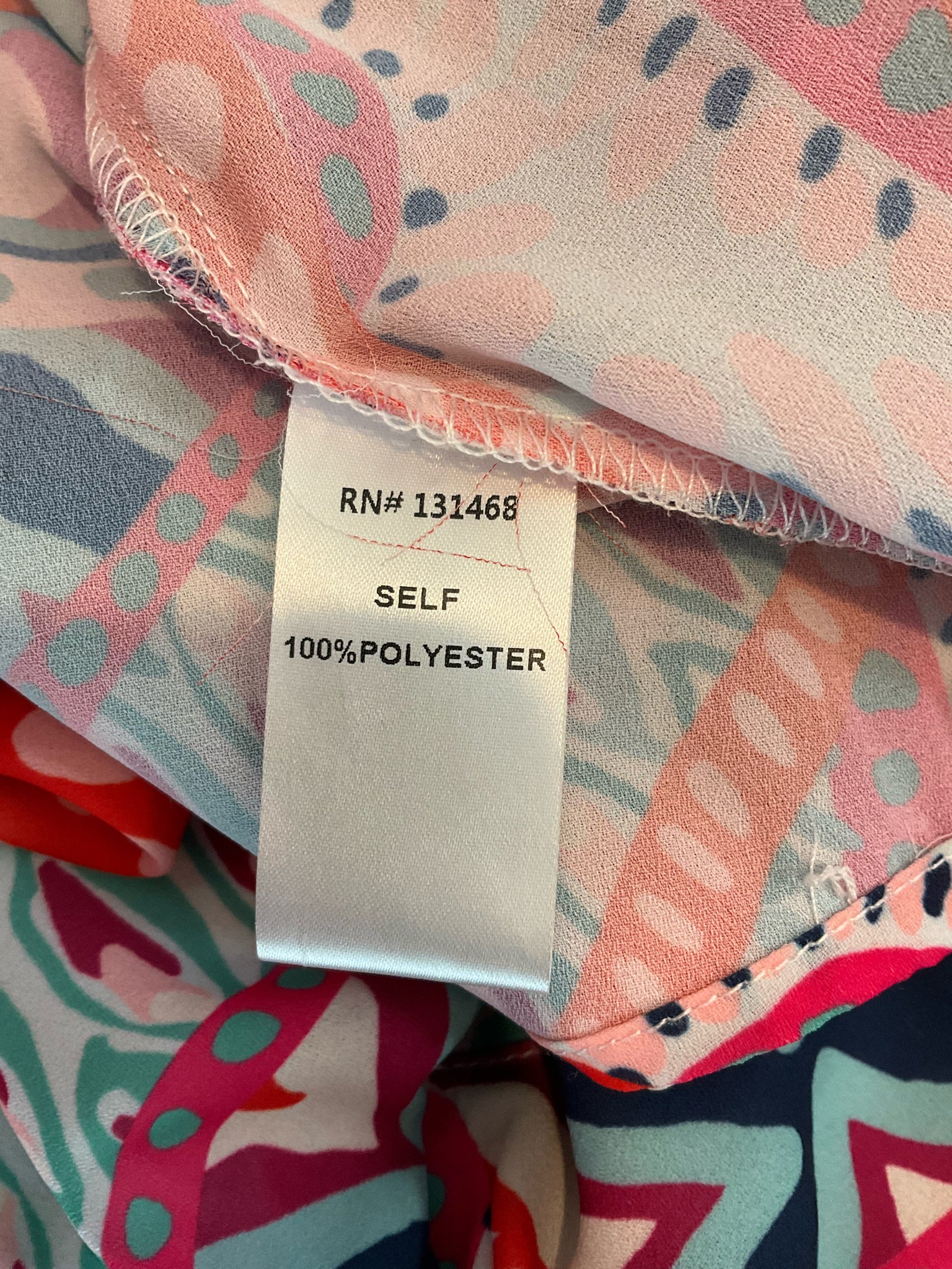 Fate pink/orange/navy Long Sleeve Size Large pink/orange/navy Print Pre-Owned Ladies Casual Top - Size L