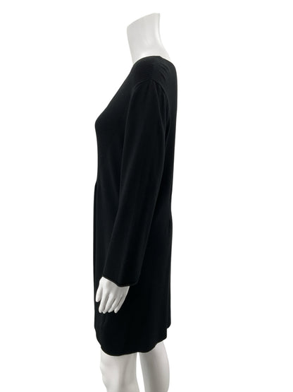 Nine West Black Ribbed Knit 3/4 Sleeve Sweater Dress Size XL