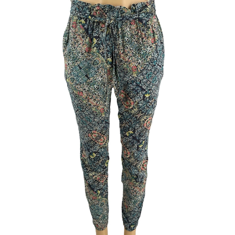 BCBG Blue/Pink Floral Pre-Owned Ladies Pants -Size Small - Margaret’s Fine Consignment