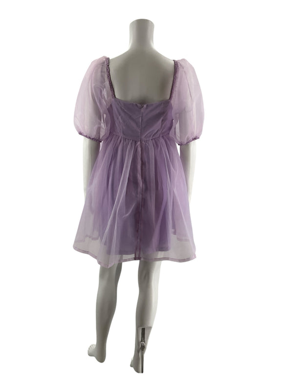 Tcec Lavender Solid Pre-Owned Ladies Dress - Size Small