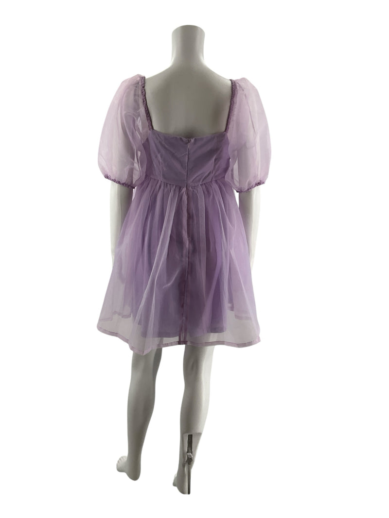 Tcec Lavender Solid Pre-Owned Ladies Dress - Size Small