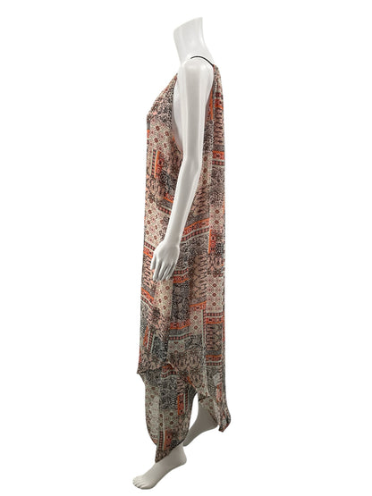 SOHO APPAREL LTD. multi Maxi Soho Apparel Bohemian Patchwork Maxi Dress Sleeveless Handkerchief Hem XL - Size XL