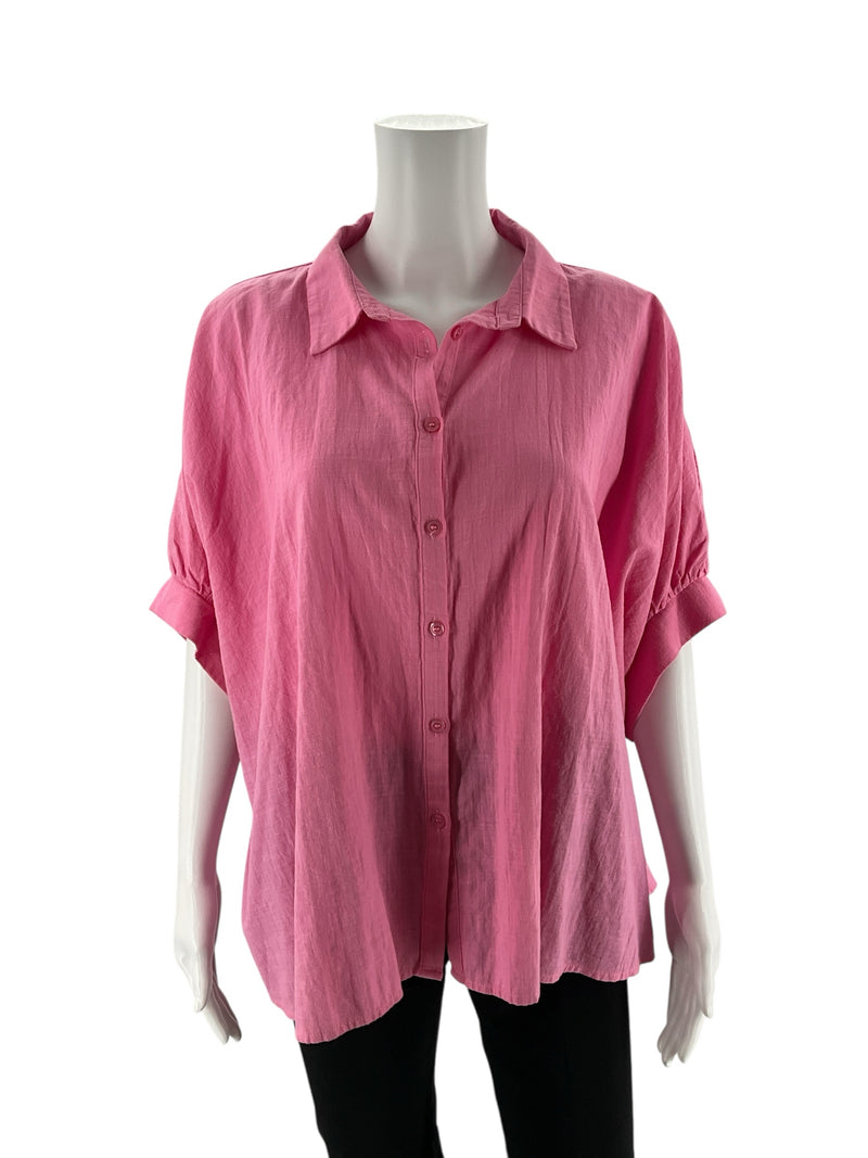 Day & Moon Pink Solid Pre-Owned Ladies Top - Size Small