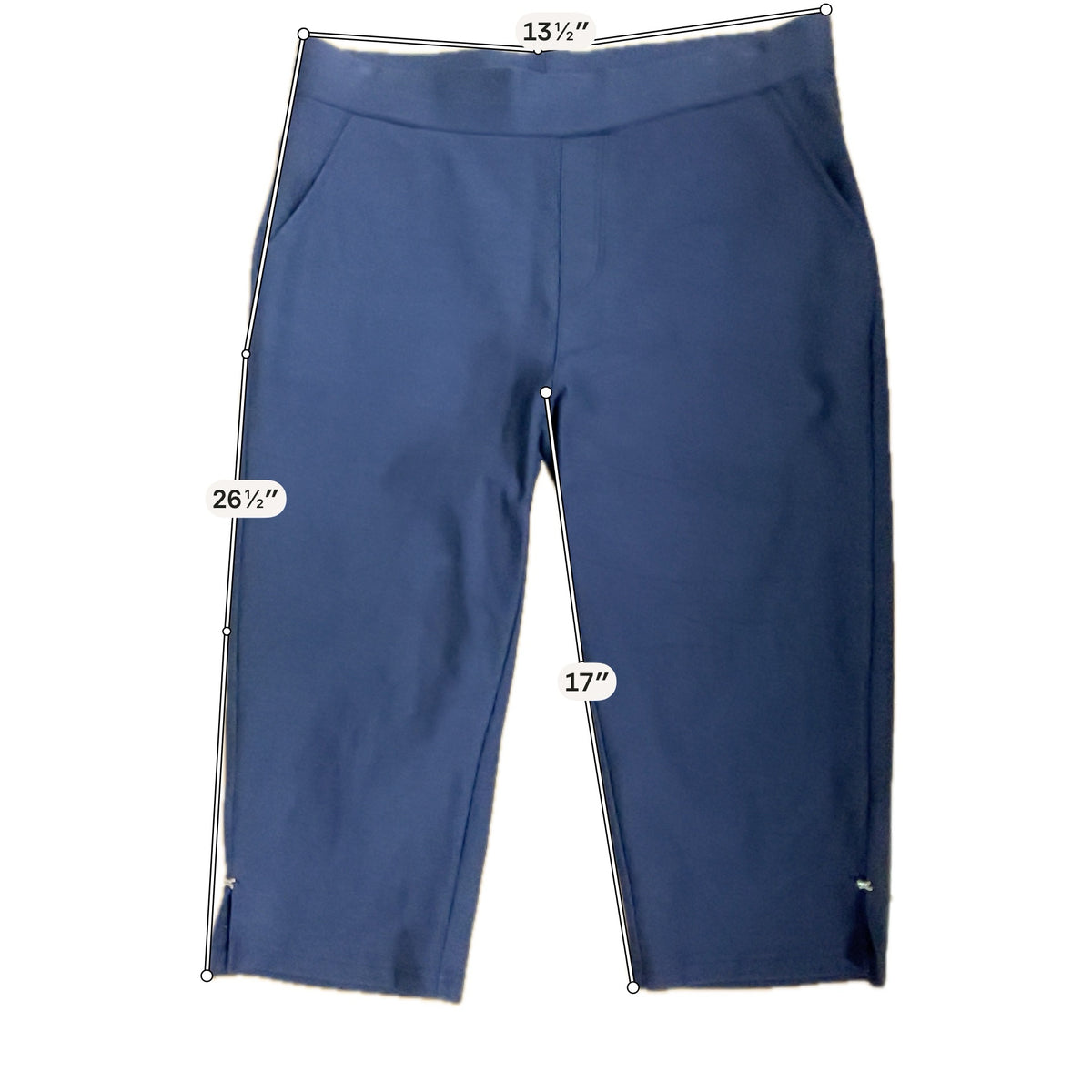 GK® Navy Blue Capri Leggings with Zipper Hem | Size M- ONLINE ONLY
