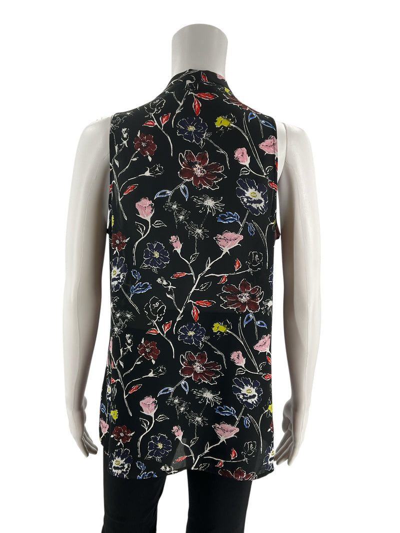 Violet & Claire Black/Multi Floral Pre-Owned Top - Size Medium
