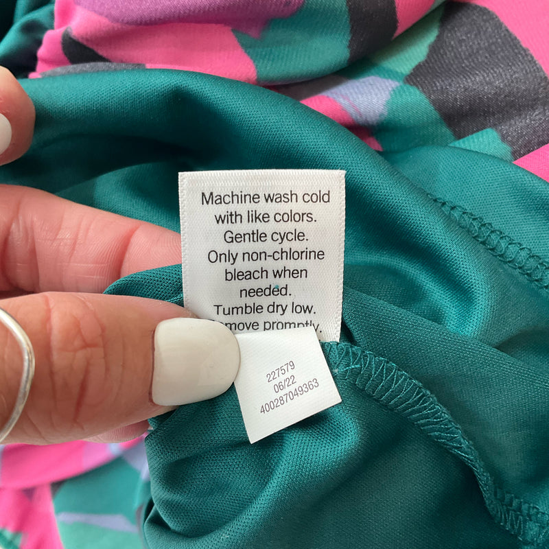 Nine West Green/Pink/Purple Print Pre-Owned Top - Size Medium