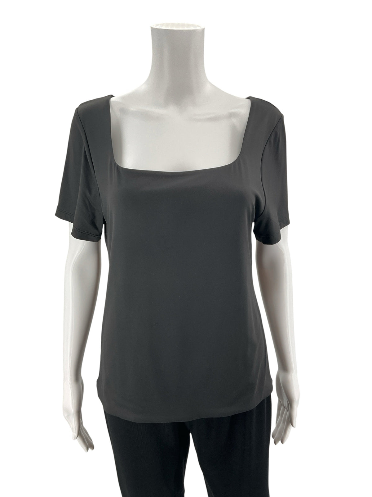 LOFT Verso Black Square Neck Short Sleeve Stretch Top Size XL - ONLINE ONLY