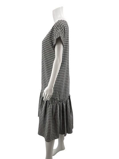 Lili Sidonio black/white Midi Gingham Check Drop Waist Midi Dress Size XS/S - Size XS/S