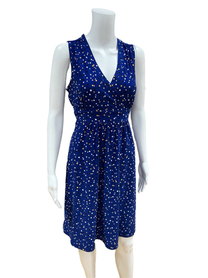 Anne Klein Size S blue/yellow/white Polka Dot Dress