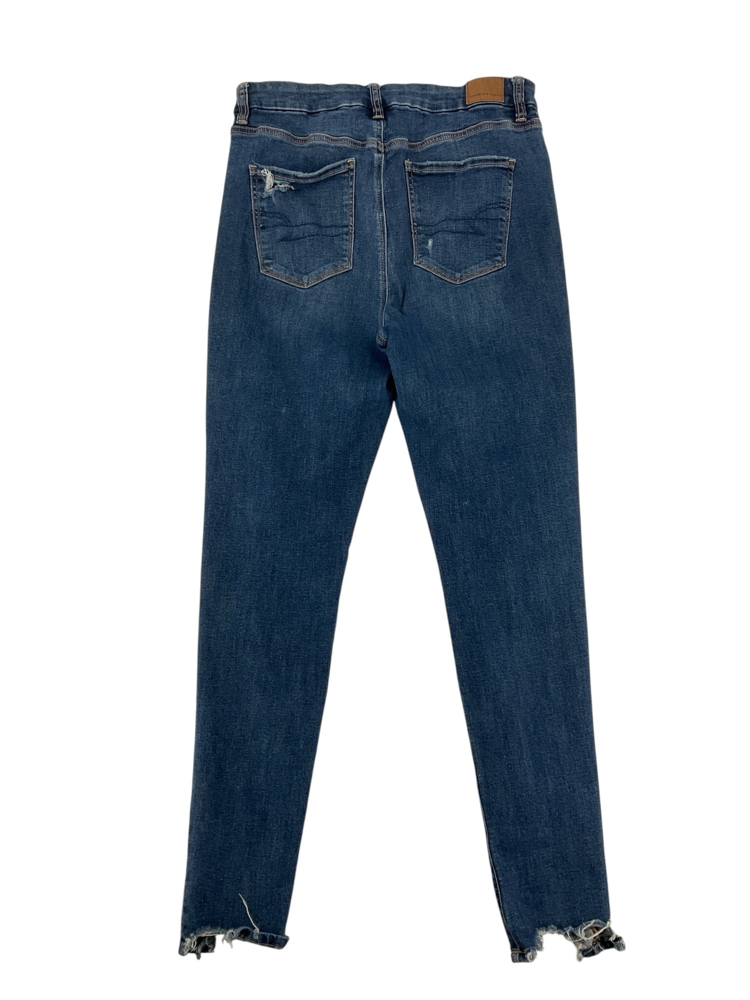 american eagle Size 12 Blue Distressed Pre-Owned Ladies Jeans