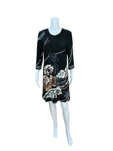 Studio Black/Tan Floral Pre-Owned Ladies Dress - Size 10 - Margaret’s Fine Consignment
